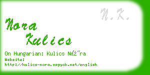 nora kulics business card